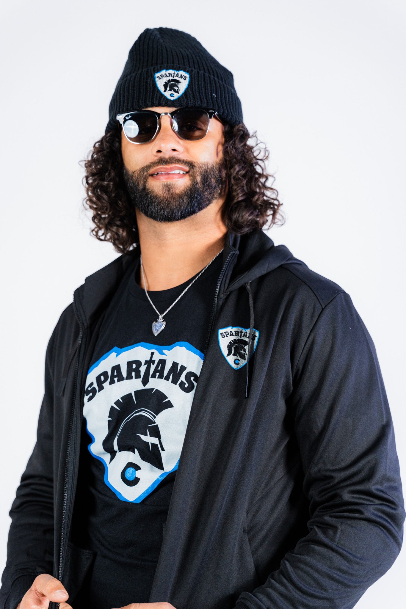 Spartans Shield Full-Zip 100% Performance Polyester Hoodie (F814)