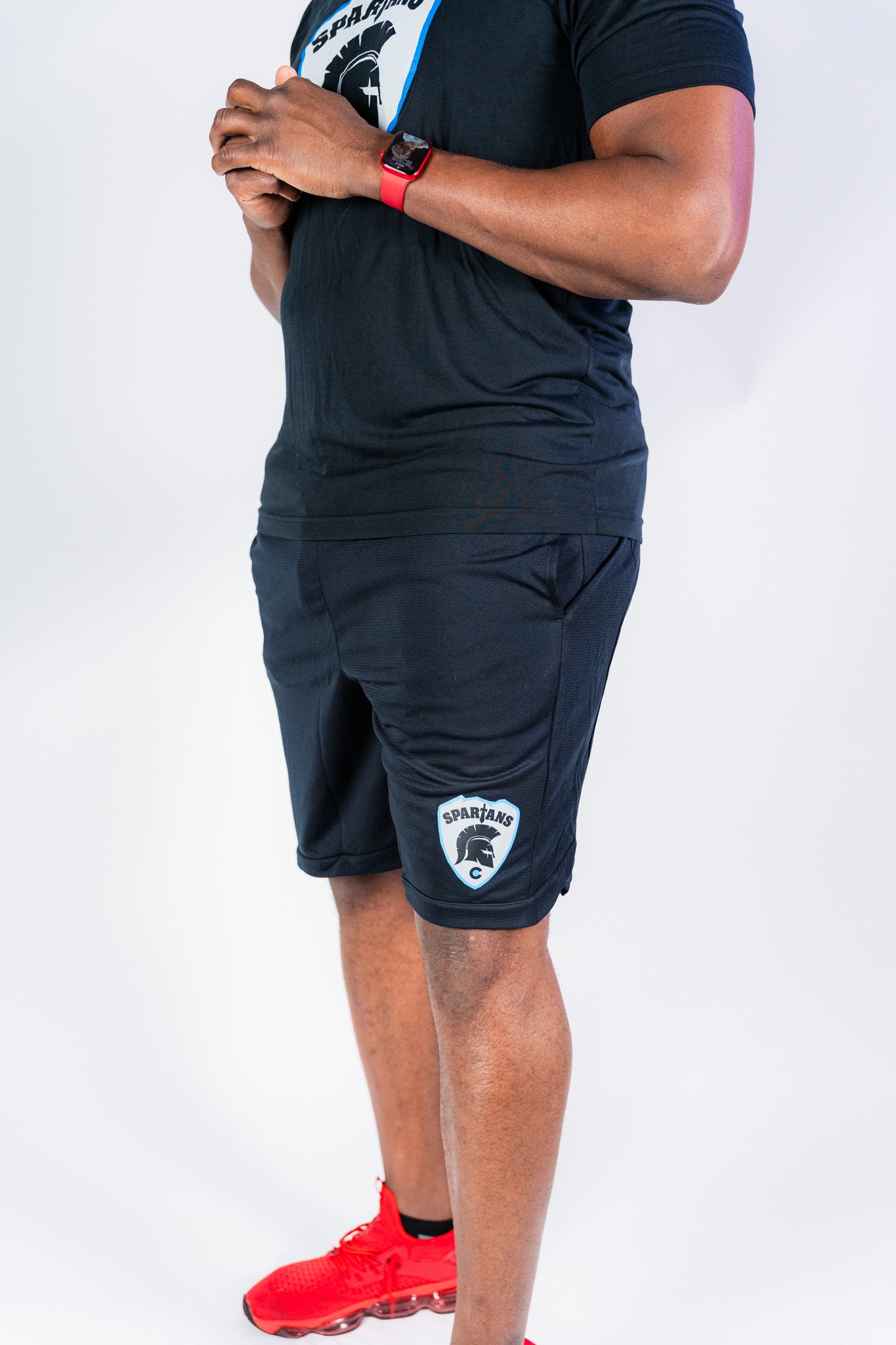 Spartans Shield Short Sleeve black T-shirt, soft cotton/poly blend (67000/B)