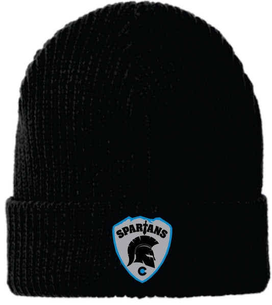 Spartans Shield Chunky Knit Beanie With Cuff (C908)