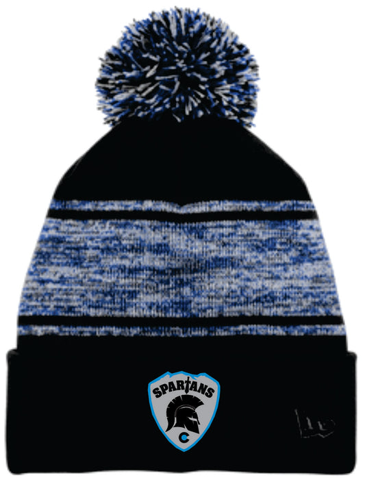 Spartans Shield New Era ® Knit Chilled Pom Beanie Black/Royal (NE909)