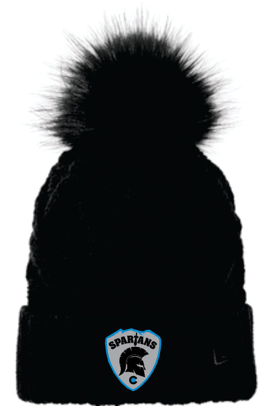 Spartans Shield NE911 New Era ® Faux Fur Pom Black Beanie (NE911)